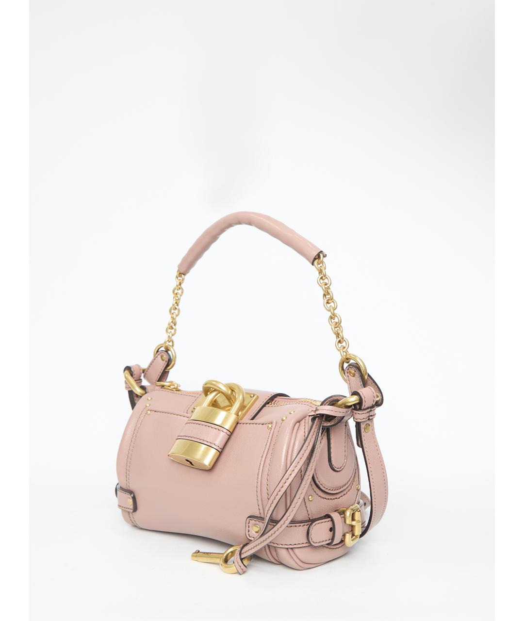 CHLOE Розовая кожаная сумка через плечо, фото 2