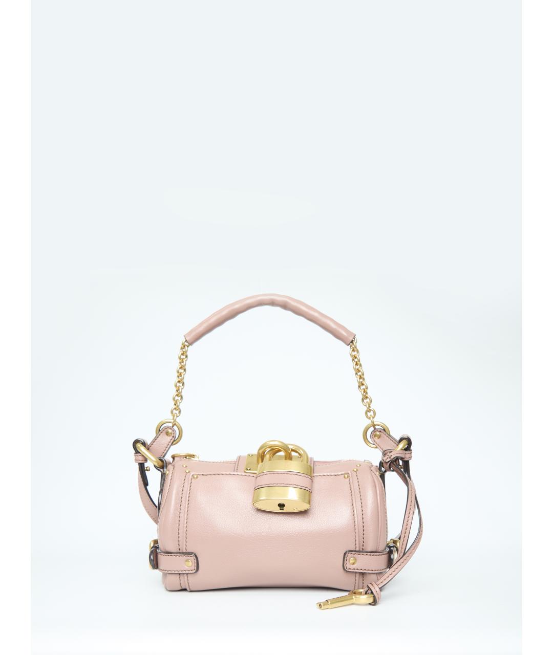 CHLOE Розовая кожаная сумка через плечо, фото 5