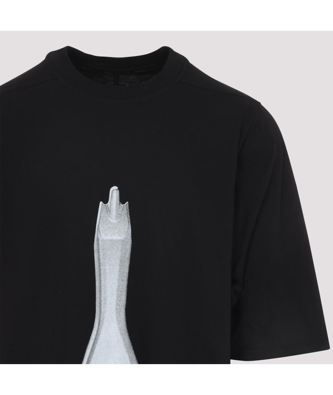 RICK OWENS DRKSHDW Черная хлопковая футболка, фото 3