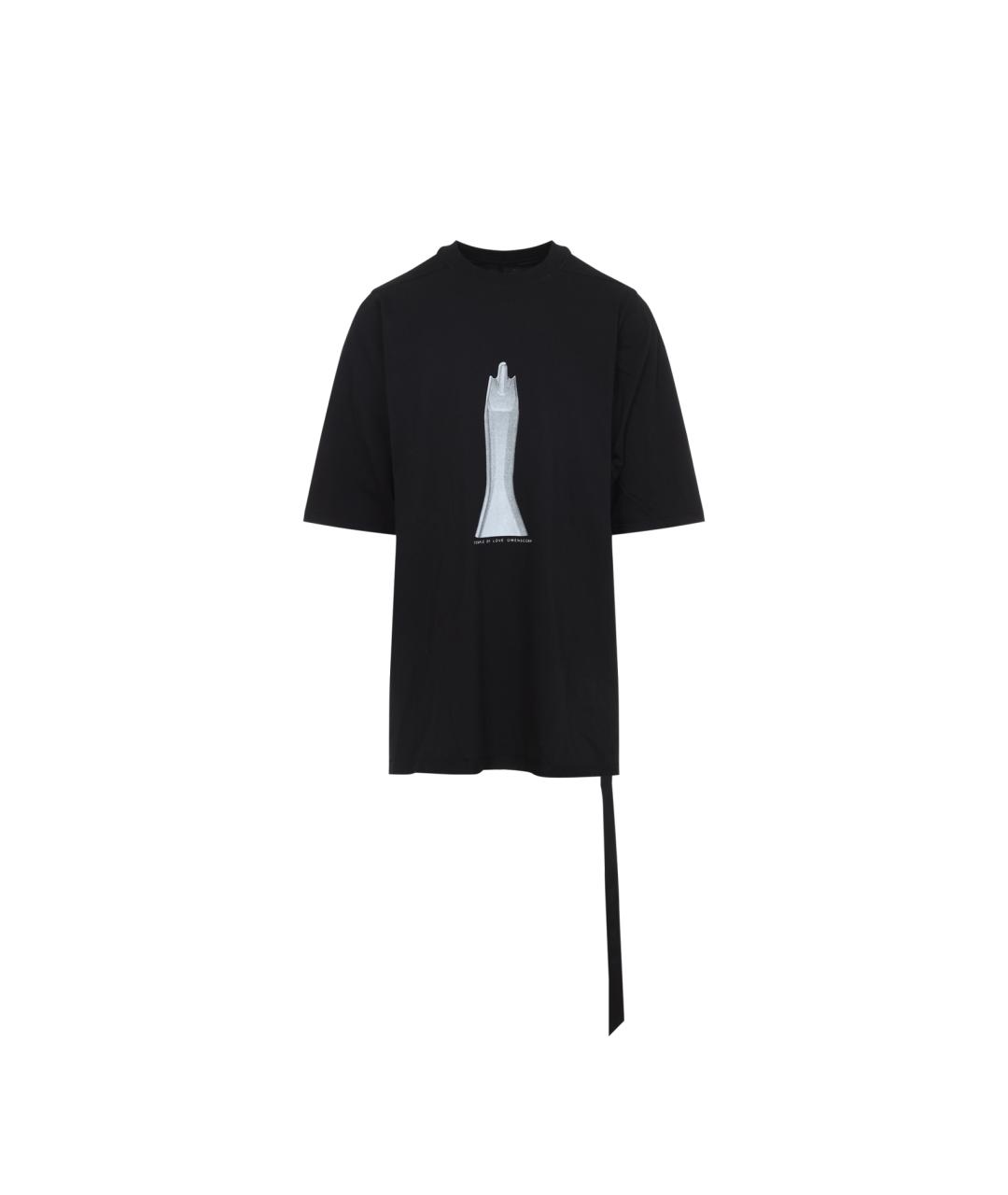 RICK OWENS DRKSHDW Черная хлопковая футболка, фото 1