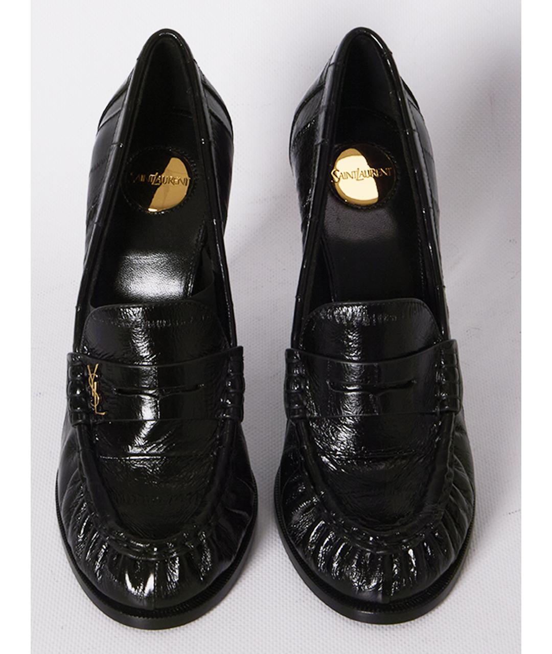SAINT LAURENT Черные кожаные туфли, фото 5
