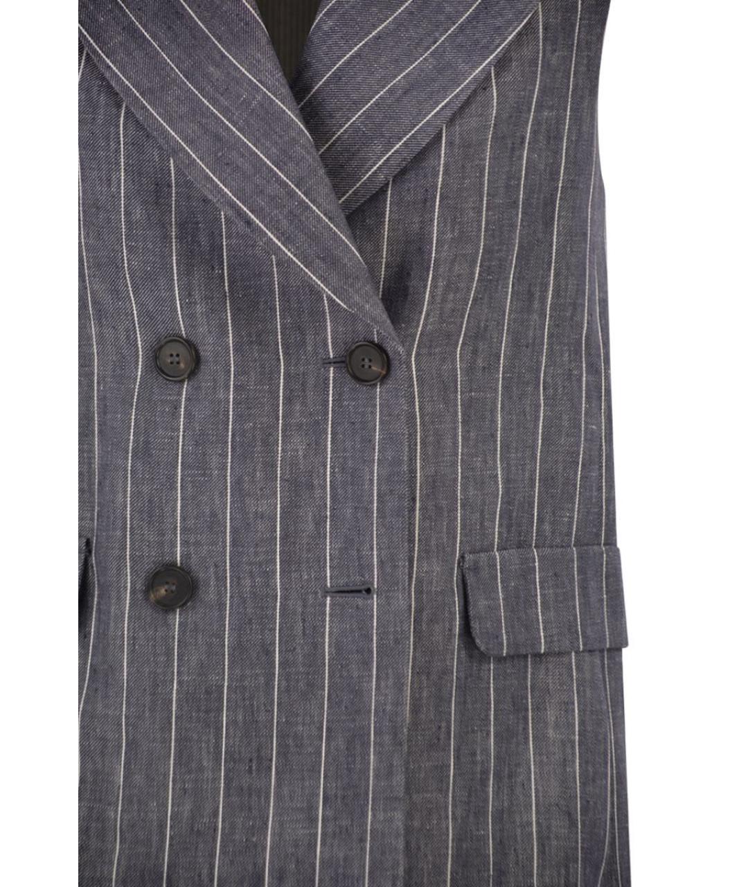 'S MAX MARA Синий льняной жилет, фото 4