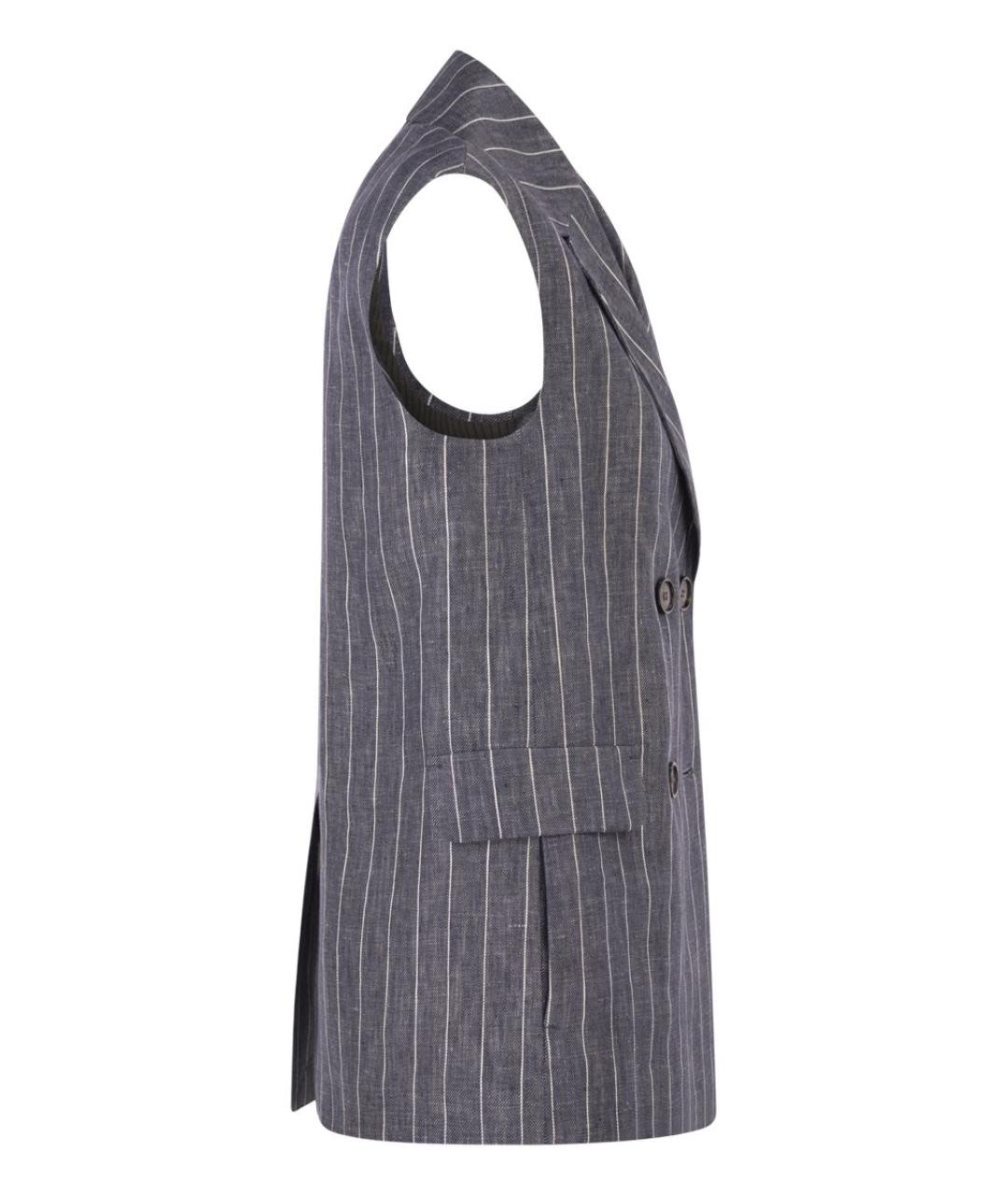 'S MAX MARA Синий льняной жилет, фото 3