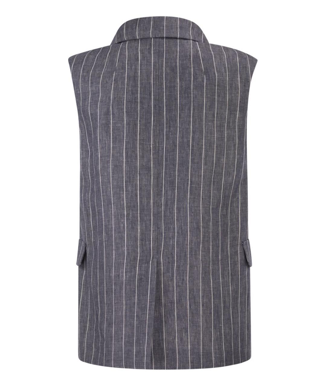 'S MAX MARA Синий льняной жилет, фото 2