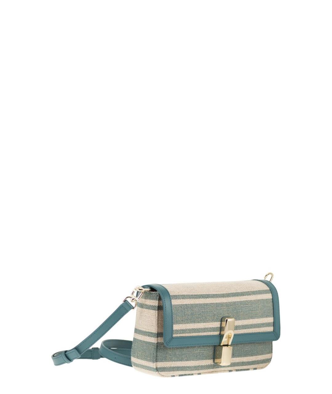 FURLA Зеленая льняная сумка через плечо, фото 4
