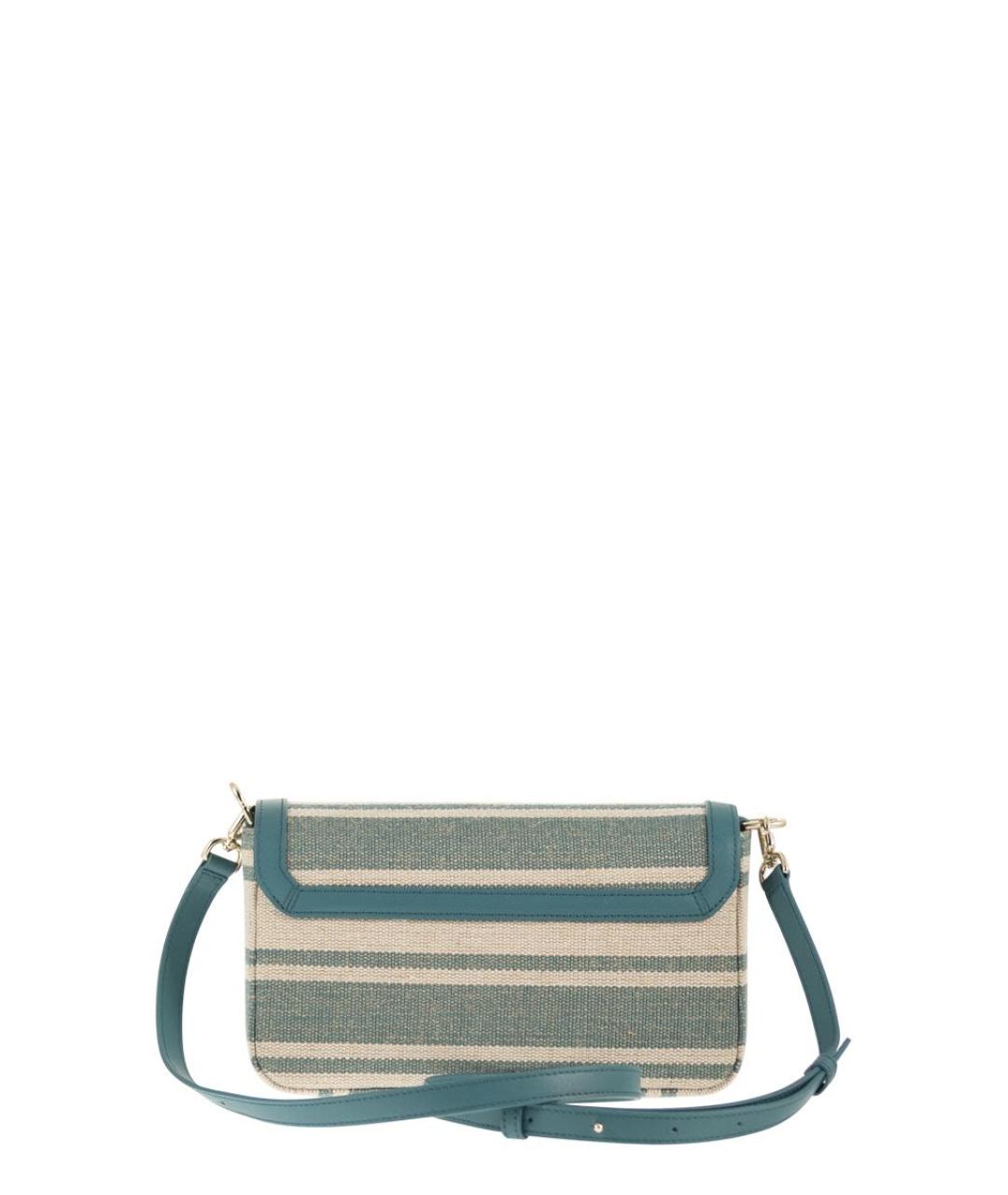 FURLA Зеленая льняная сумка через плечо, фото 2