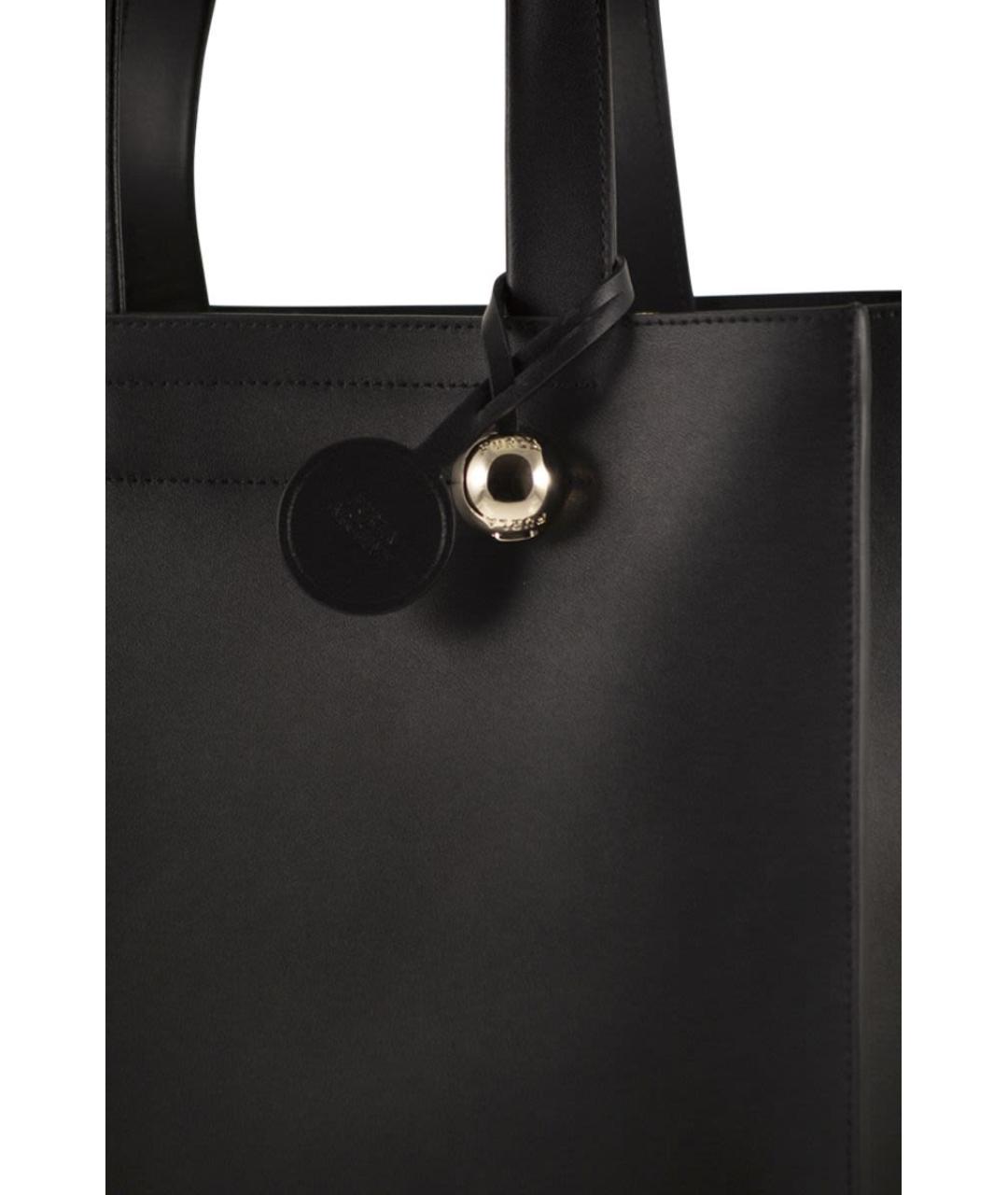 FURLA Черная кожаная сумка тоут, фото 5