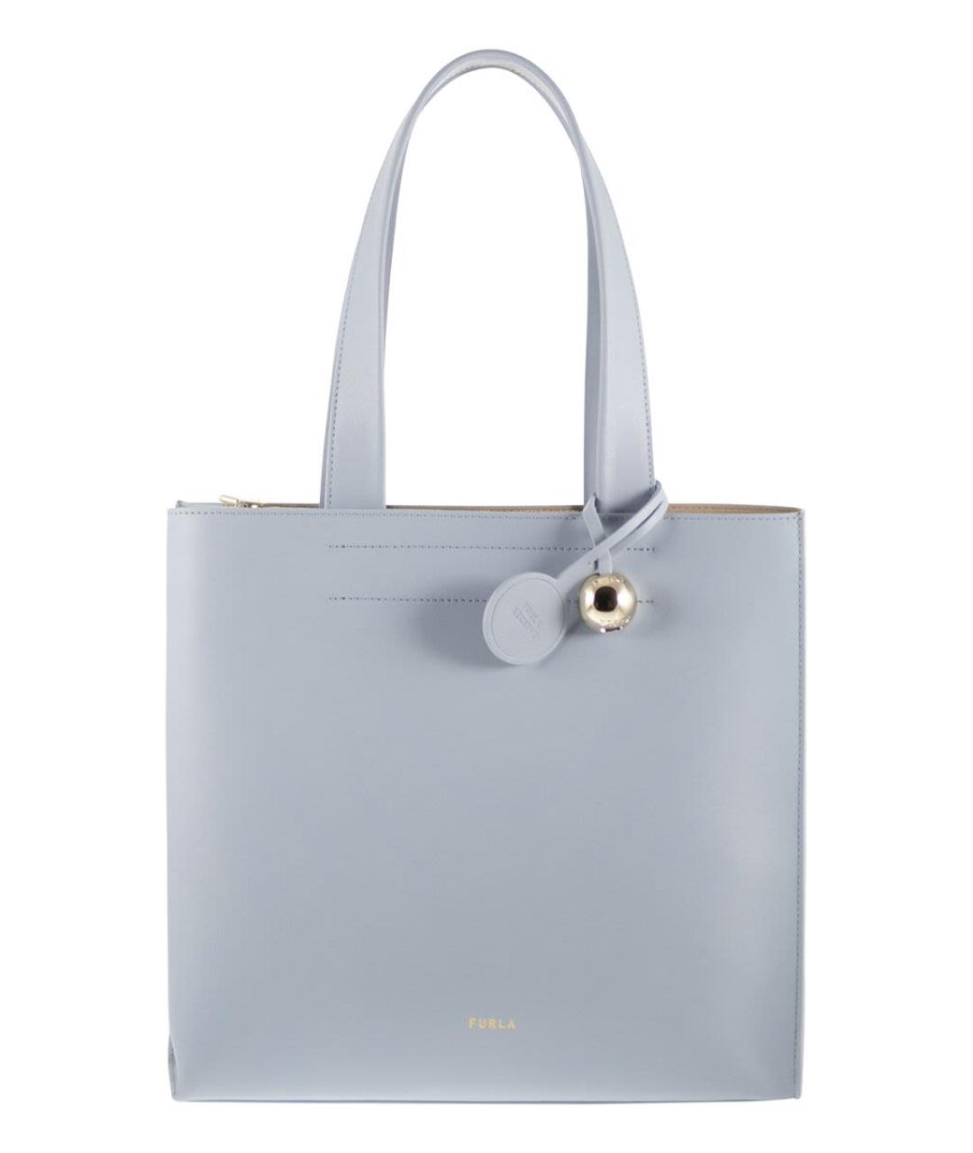 FURLA Голубая кожаная сумка тоут, фото 1