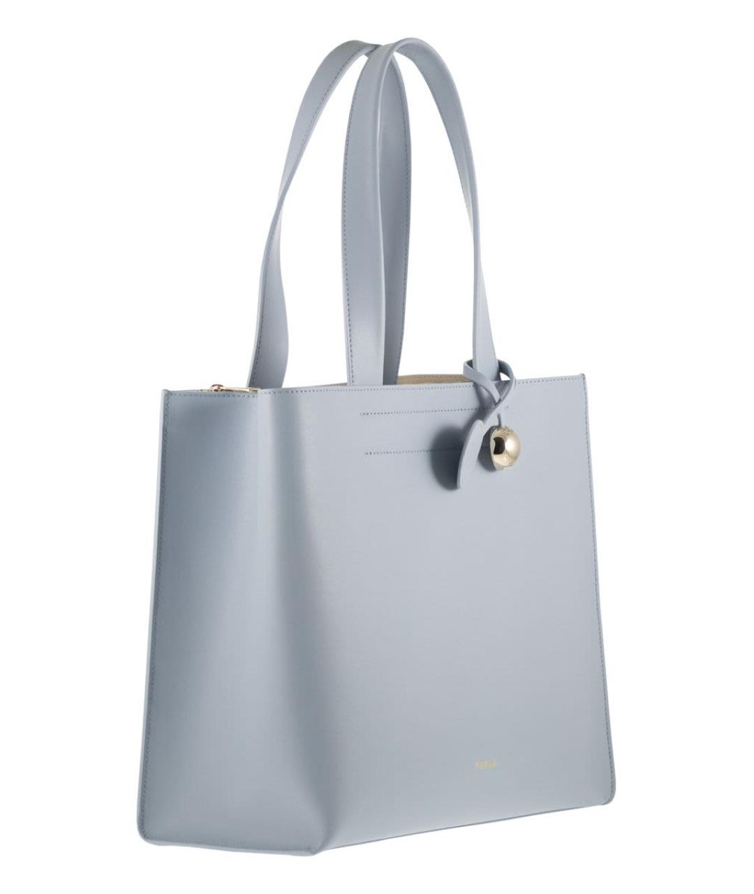 FURLA Голубая кожаная сумка тоут, фото 4