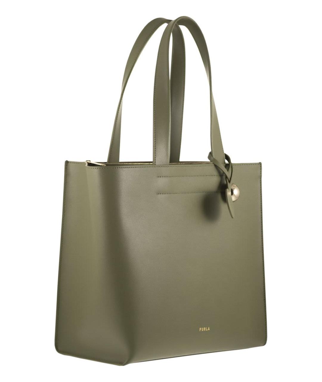 FURLA Зеленая кожаная сумка тоут, фото 4