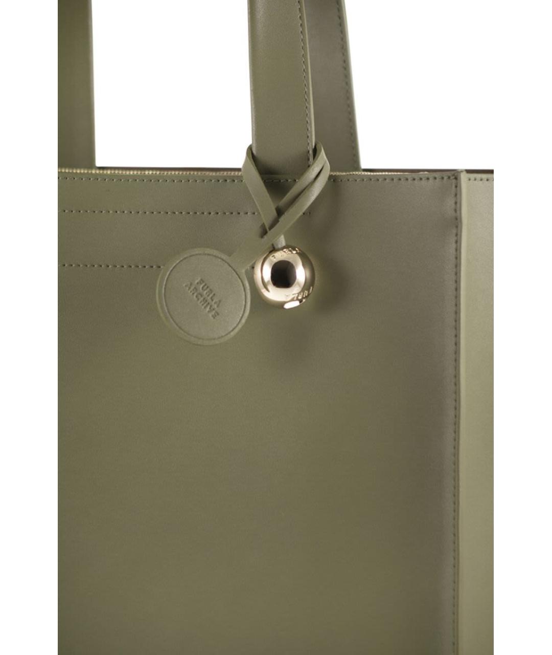 FURLA Зеленая кожаная сумка тоут, фото 5