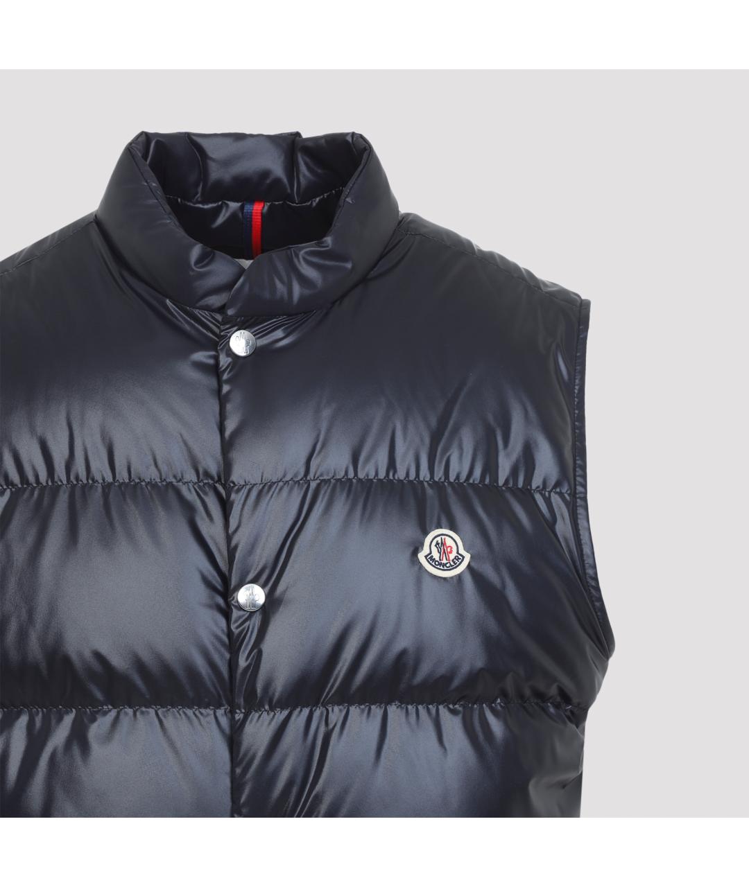 MONCLER Темно-синий полиэстеровый жилет, фото 4
