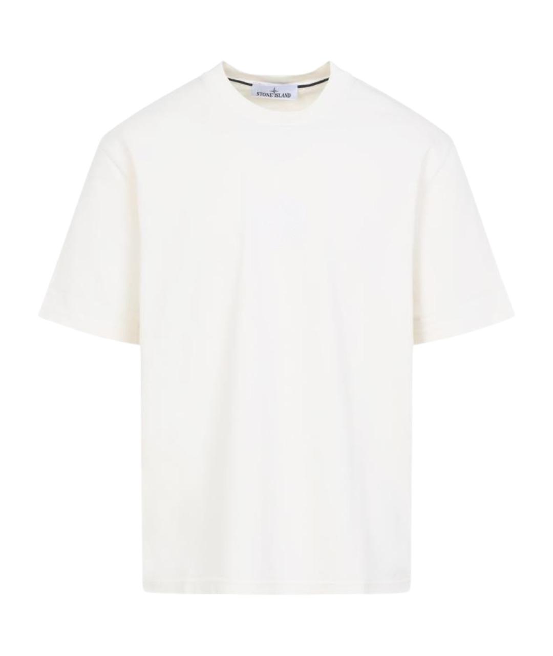 STONE ISLAND Белая хлопковая футболка, фото 1