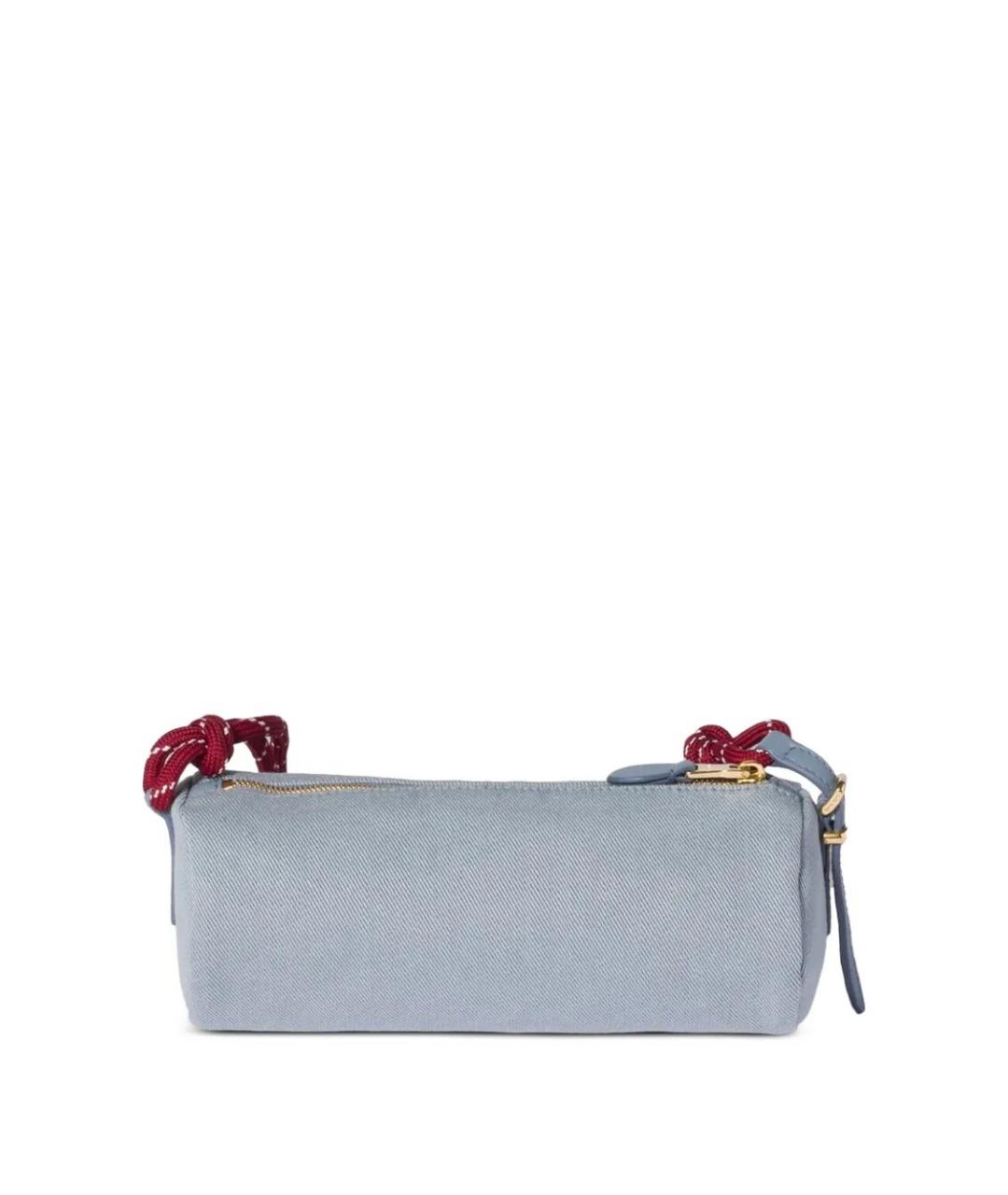 MIU MIU Синяя хлопковая сумка с короткими ручками, фото 2