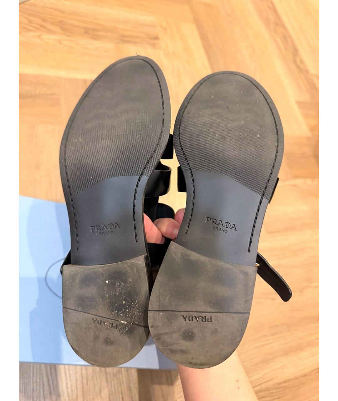 PRADA Черные кожаные сандалии, фото 7