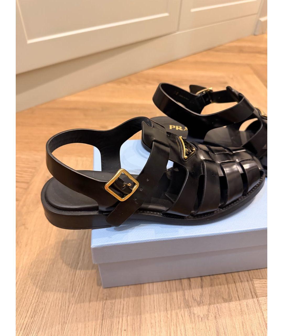 PRADA Черные кожаные сандалии, фото 8