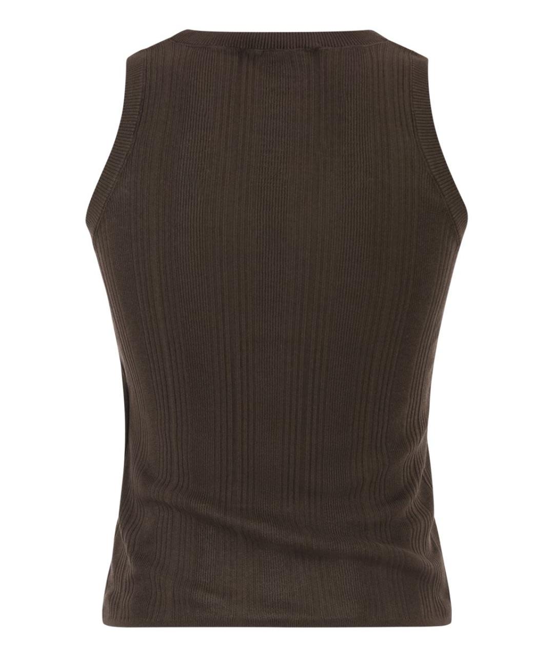 WEEKEND MAX MARA Коричневая вискозная майка, фото 2