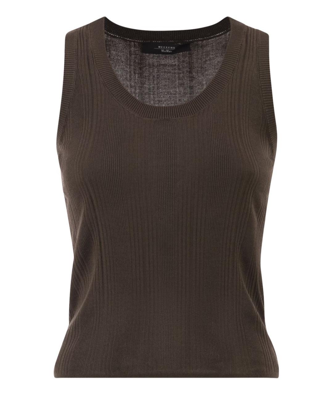 WEEKEND MAX MARA Коричневая вискозная майка, фото 1