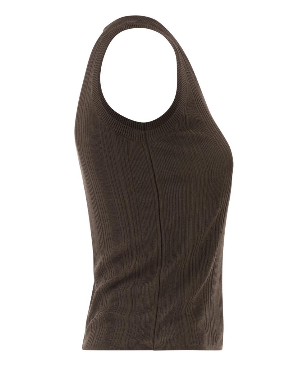WEEKEND MAX MARA Коричневая вискозная майка, фото 3