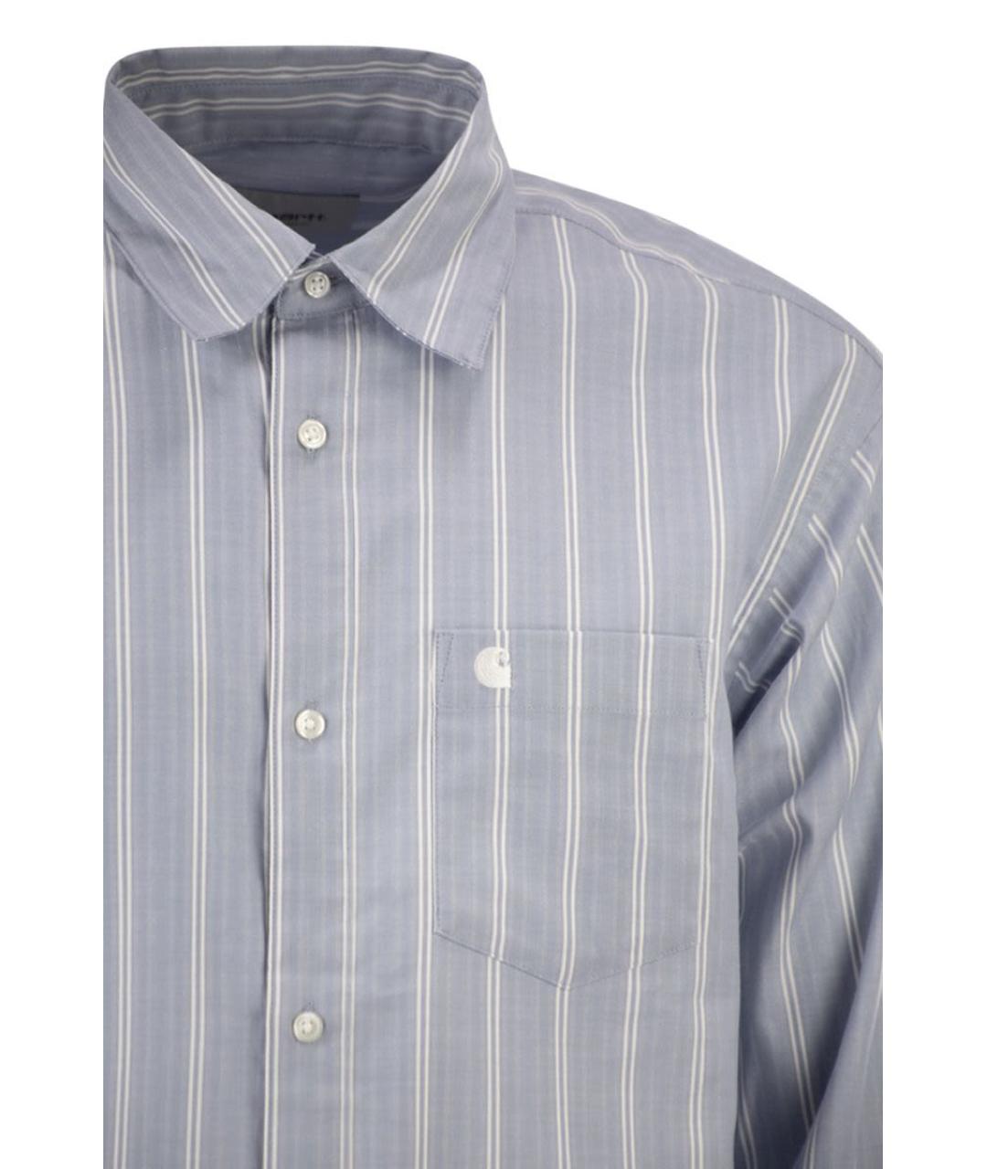 CARHARTT WIP Голубая хлопковая кэжуал рубашка, фото 4