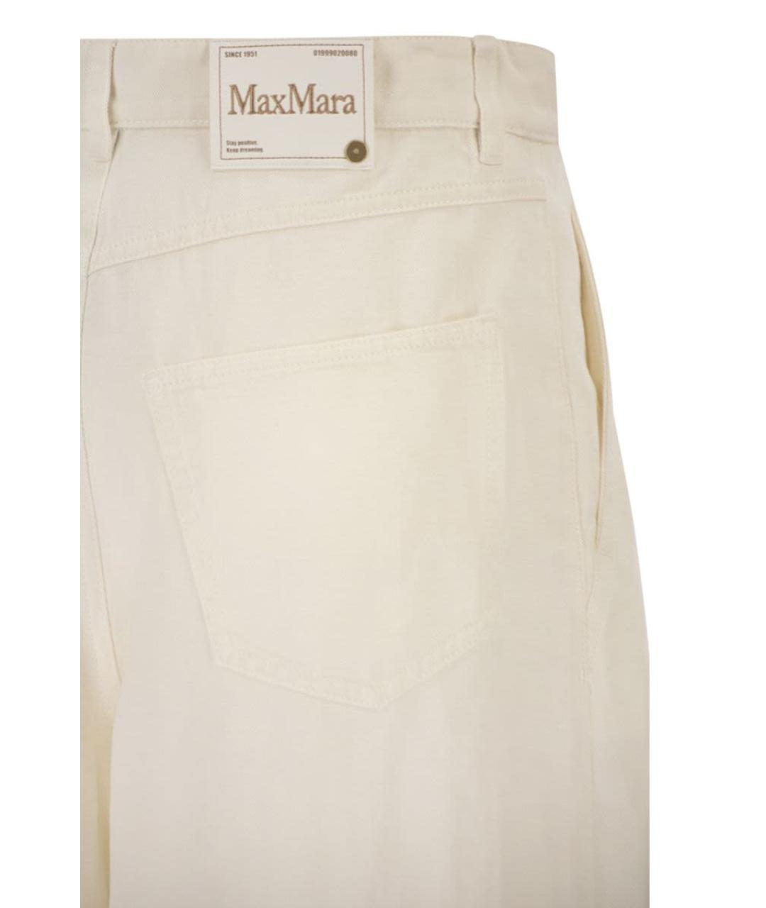 'S MAX MARA Бежевые хлопковые прямые брюки, фото 4