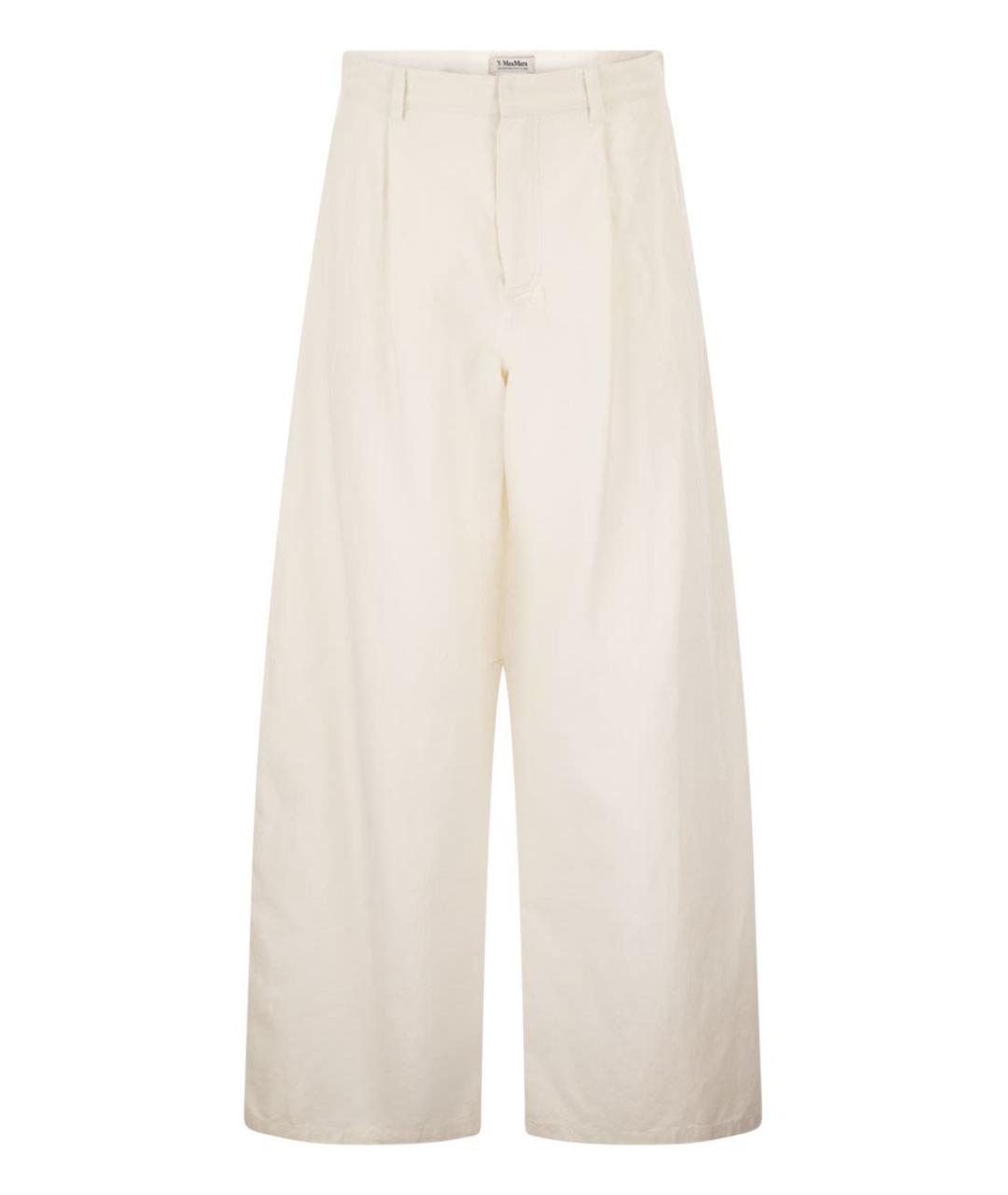 'S MAX MARA Бежевые хлопковые прямые брюки, фото 1