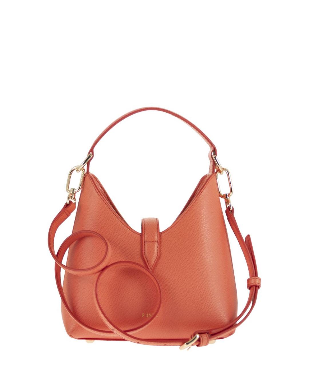 FURLA Оранжевая кожаная сумка через плечо, фото 2