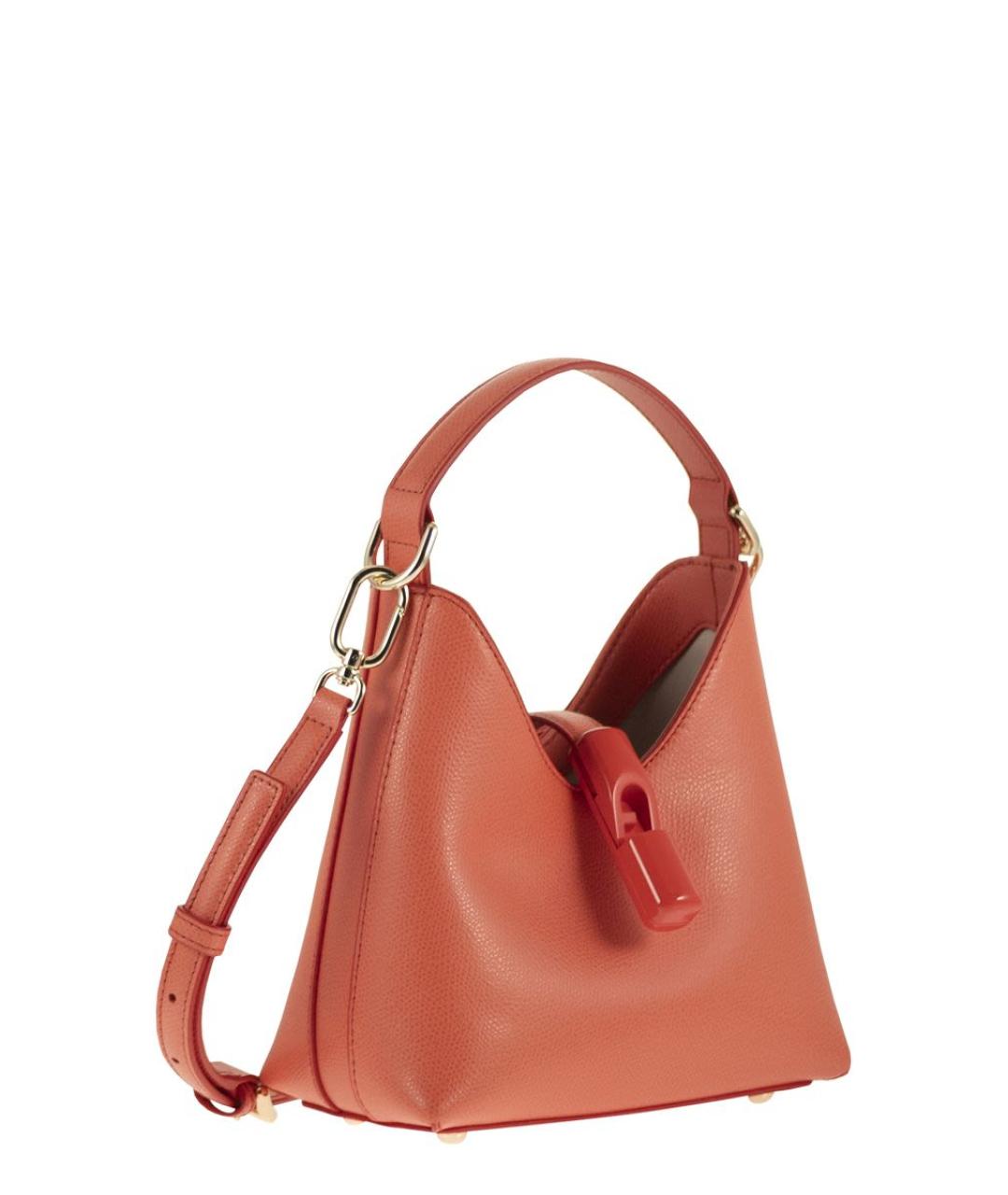 FURLA Оранжевая кожаная сумка через плечо, фото 4