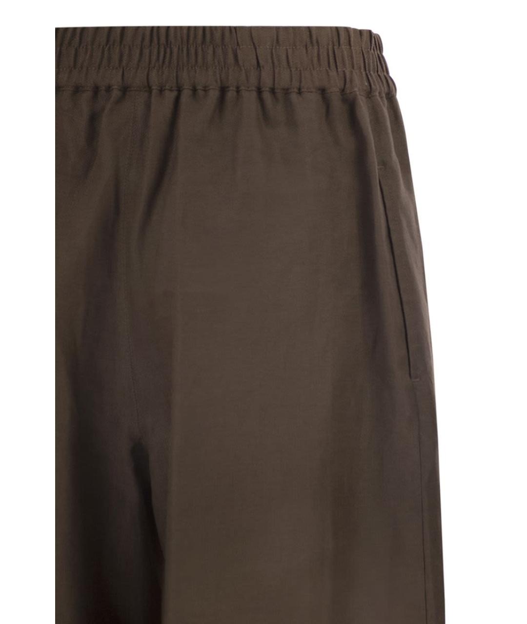 WEEKEND MAX MARA Коричневые льняные прямые брюки, фото 4
