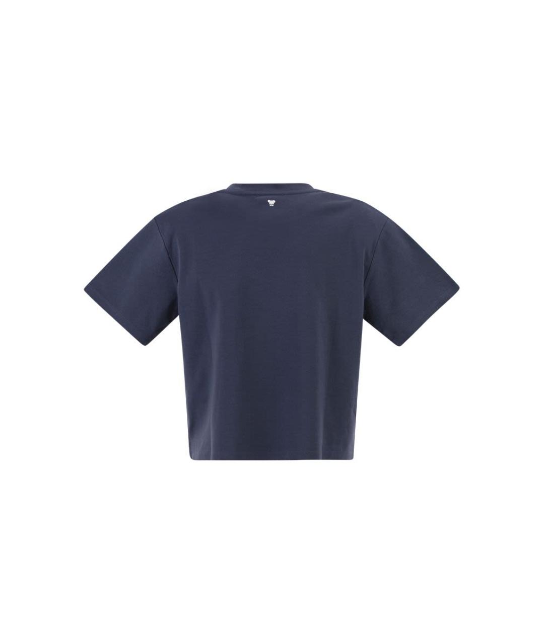 WEEKEND MAX MARA Синяя хлопковая футболка, фото 2