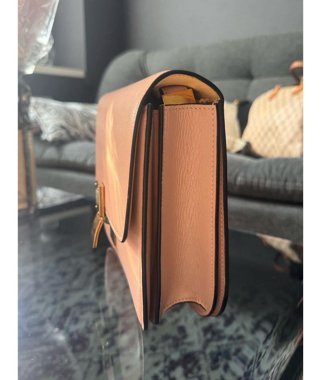 CELINE Розовая кожаная сумка через плечо, фото 2