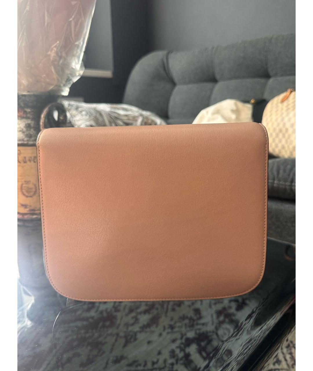 CELINE Розовая кожаная сумка через плечо, фото 3