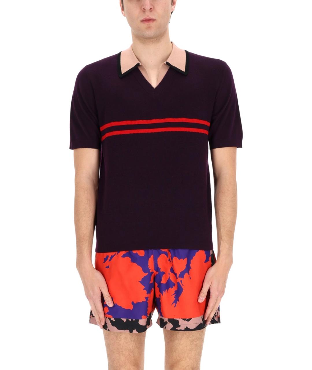 DRIES VAN NOTEN Фиолетовое поло с коротким рукавом, фото 3