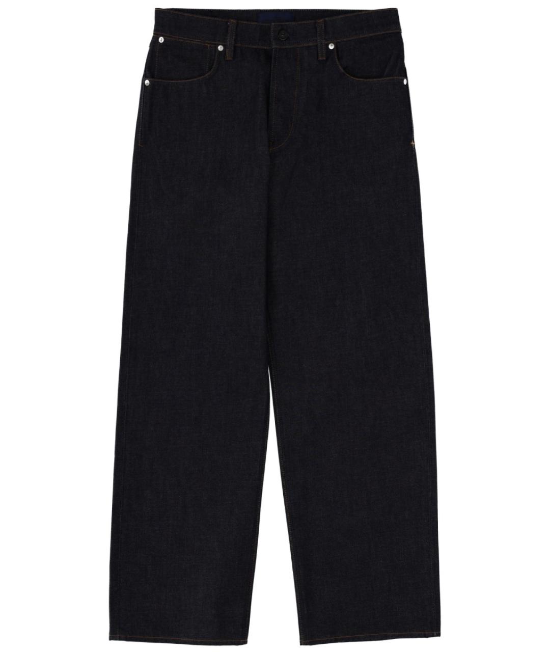 STONE ISLAND Темно-синие хлопковые прямые джинсы, фото 1