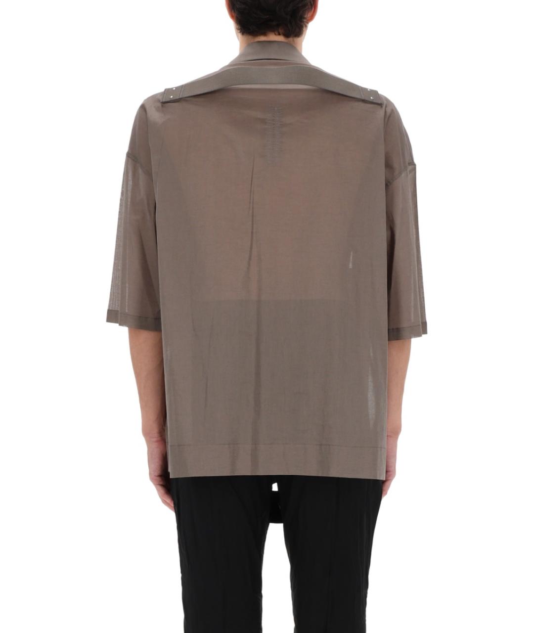 RICK OWENS Серая хлопковая кэжуал рубашка, фото 5