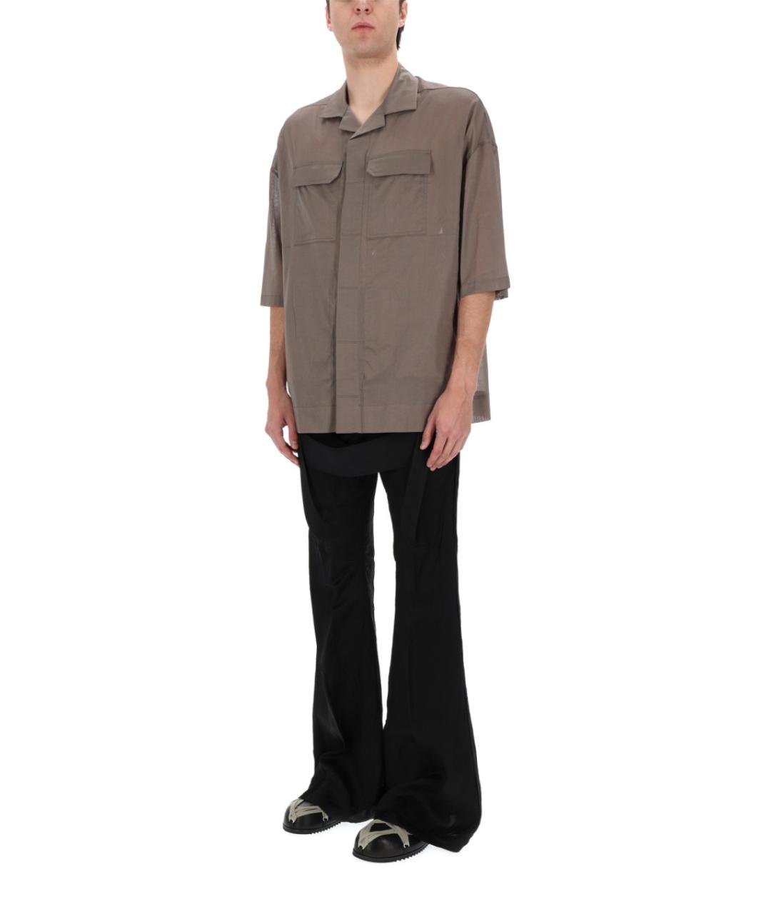 RICK OWENS Серая хлопковая кэжуал рубашка, фото 4