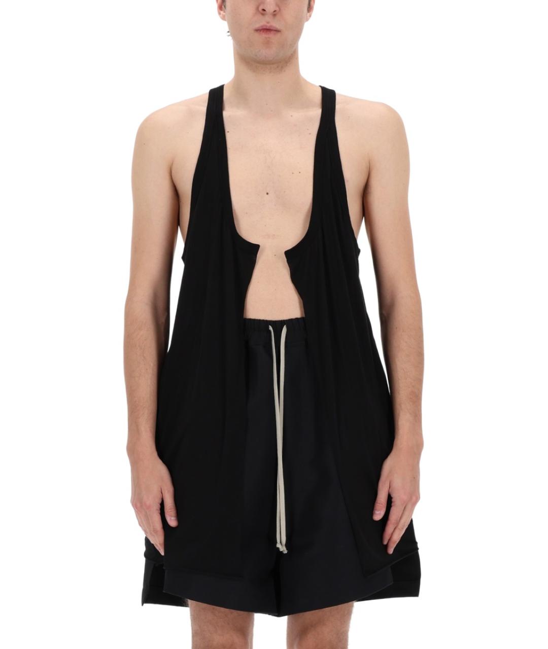 RICK OWENS Черная хлопковая майка, фото 5