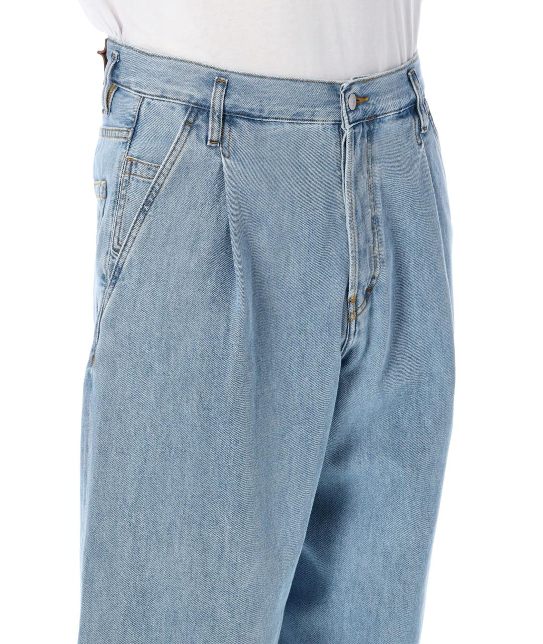 DRIES VAN NOTEN Голубые хлопковые прямые джинсы, фото 3