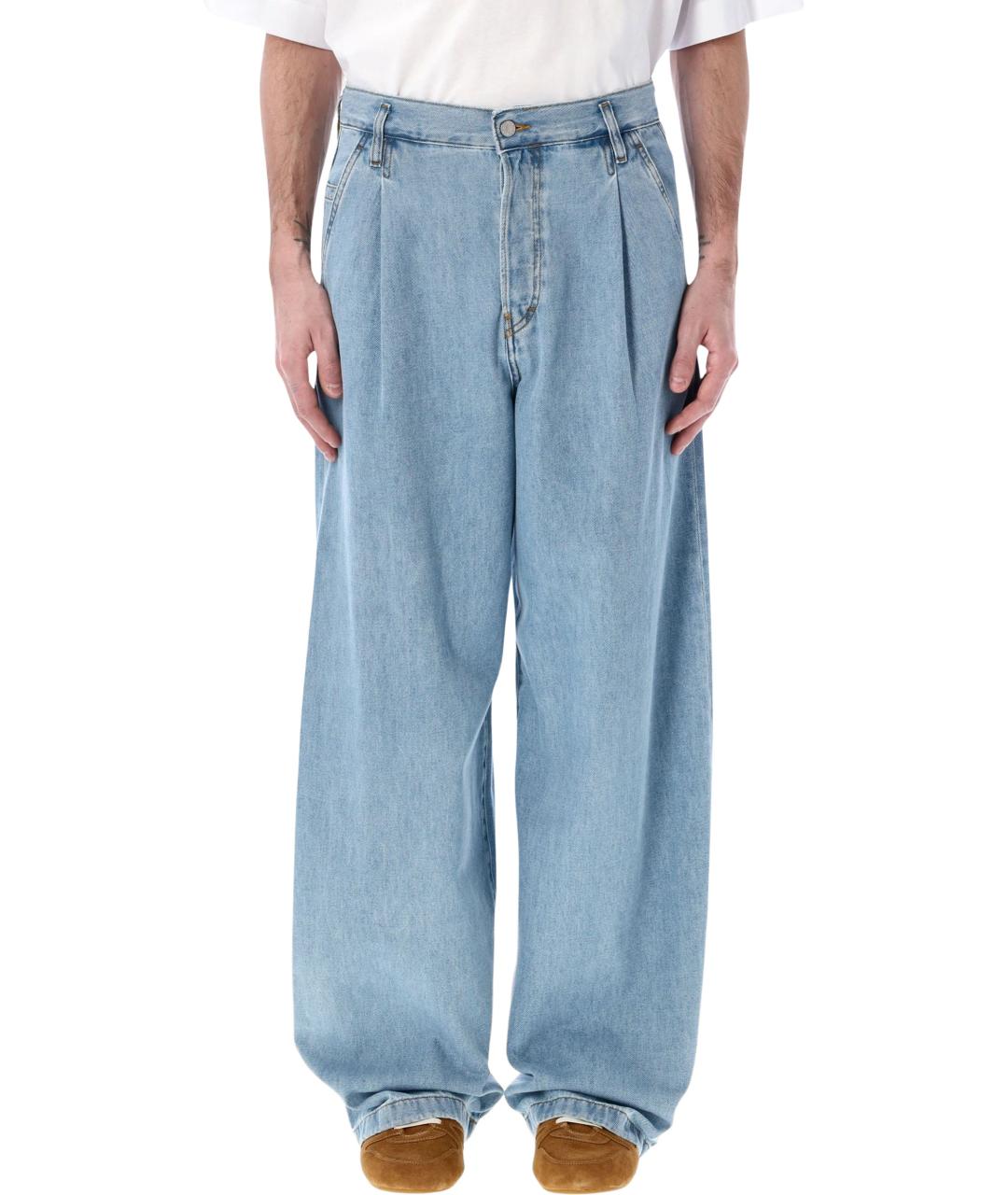 DRIES VAN NOTEN Голубые хлопковые прямые джинсы, фото 1