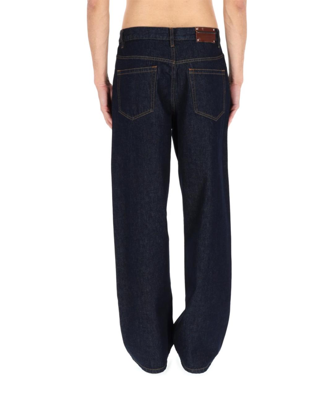 DRIES VAN NOTEN Темно-синие хлопковые прямые джинсы, фото 5