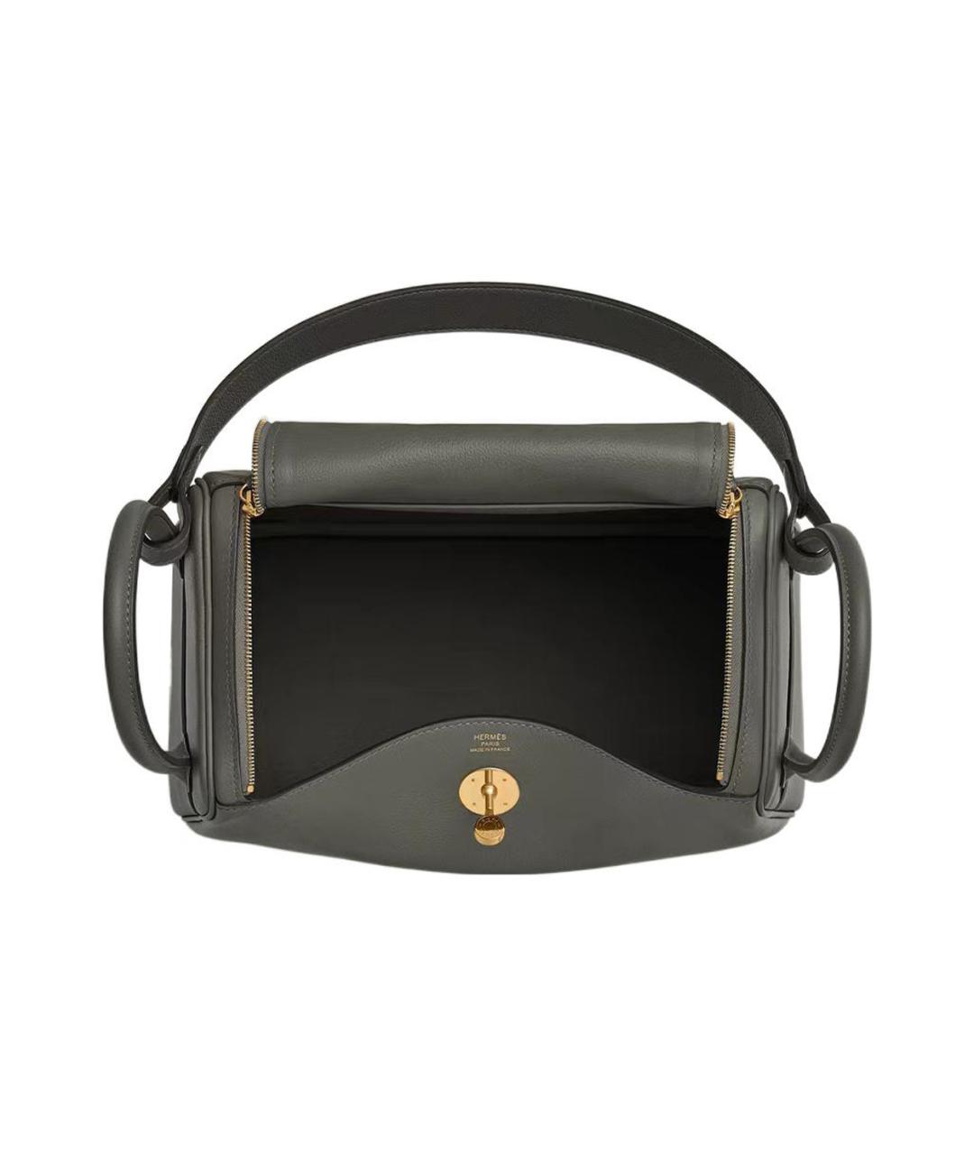 HERMES Серая кожаная сумка через плечо, фото 4