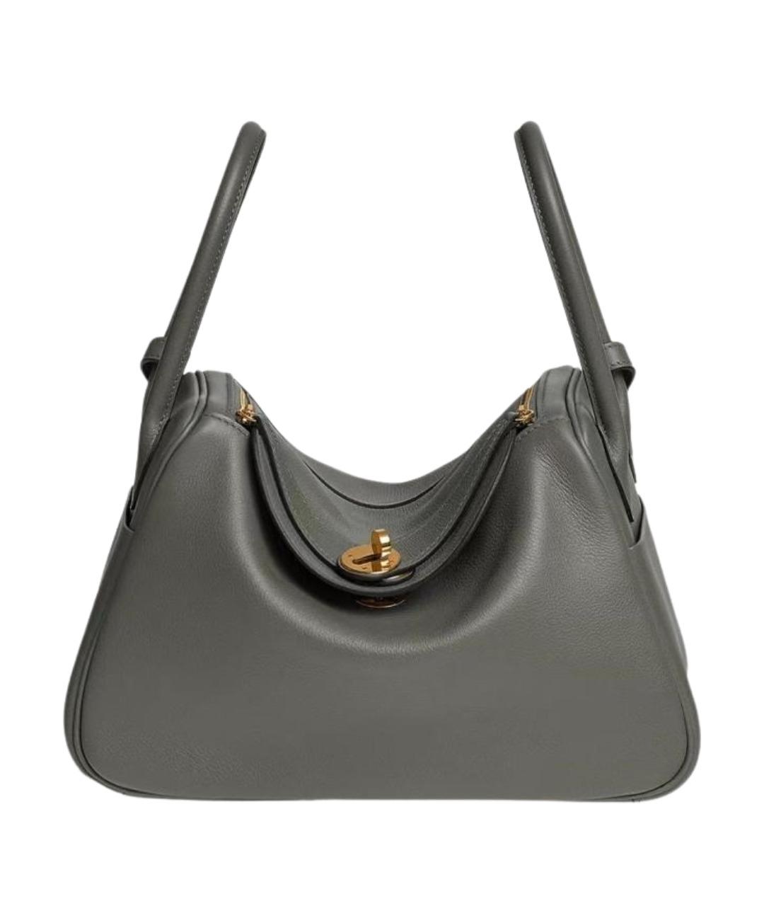 HERMES Серая кожаная сумка через плечо, фото 1