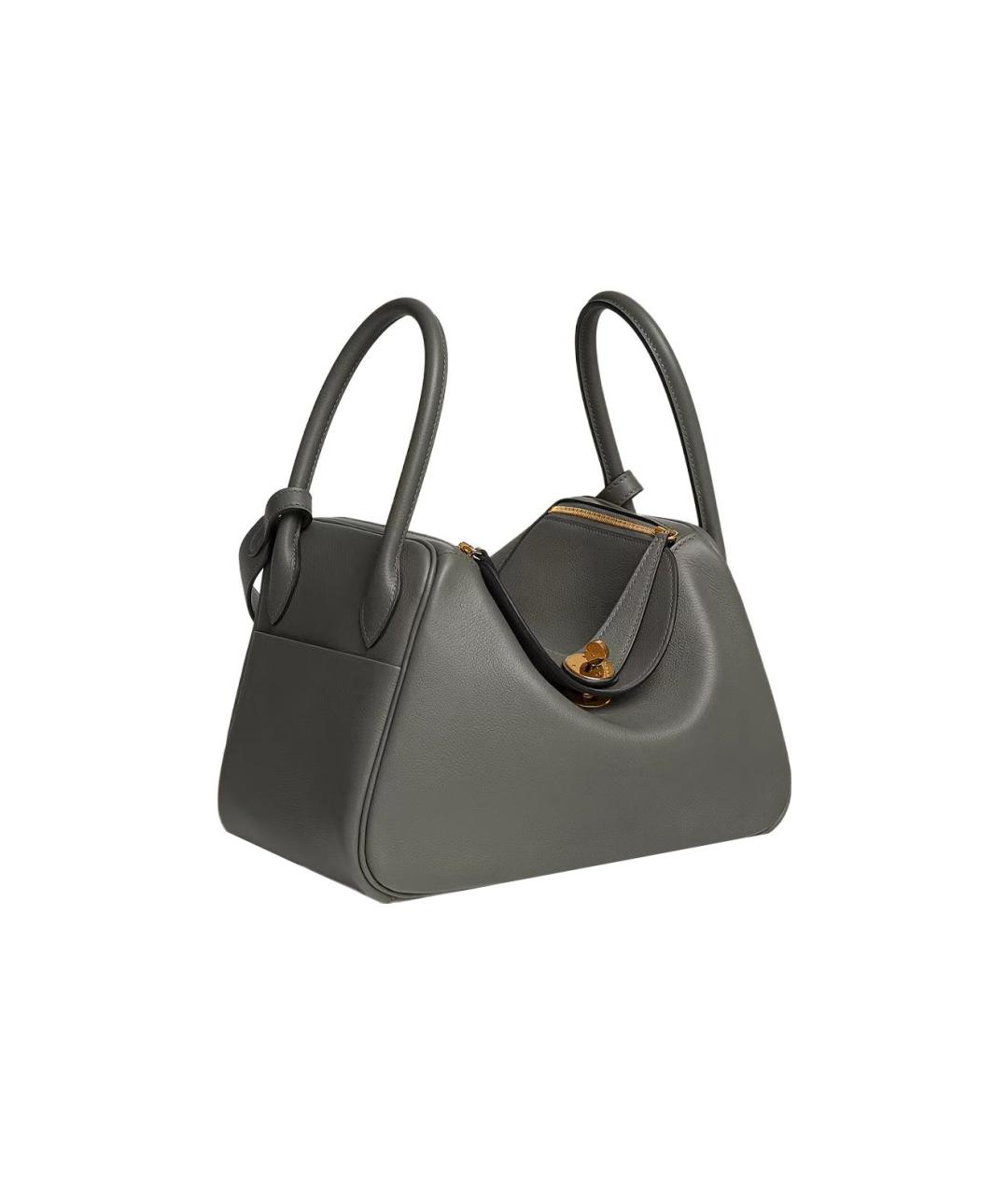 HERMES Серая кожаная сумка через плечо, фото 2