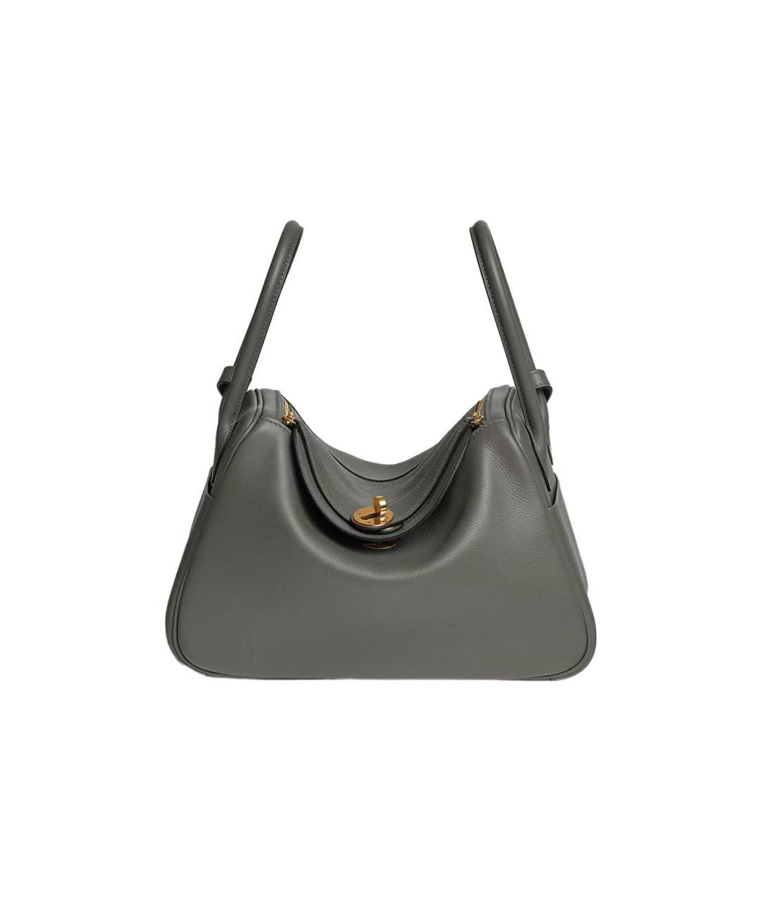 HERMES Серая кожаная сумка через плечо, фото 6