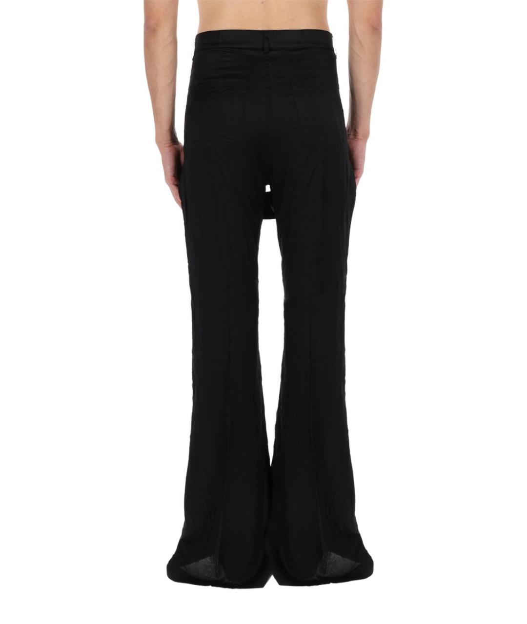 RICK OWENS Черные вискозные повседневные брюки, фото 4