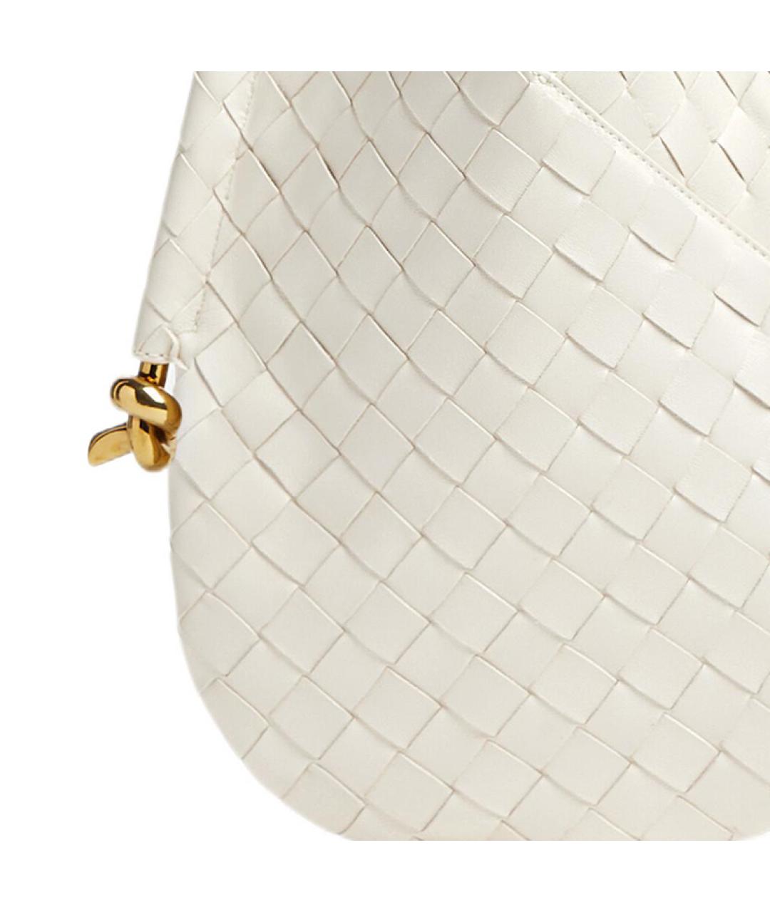 BOTTEGA VENETA Белая кожаная сумка через плечо, фото 4