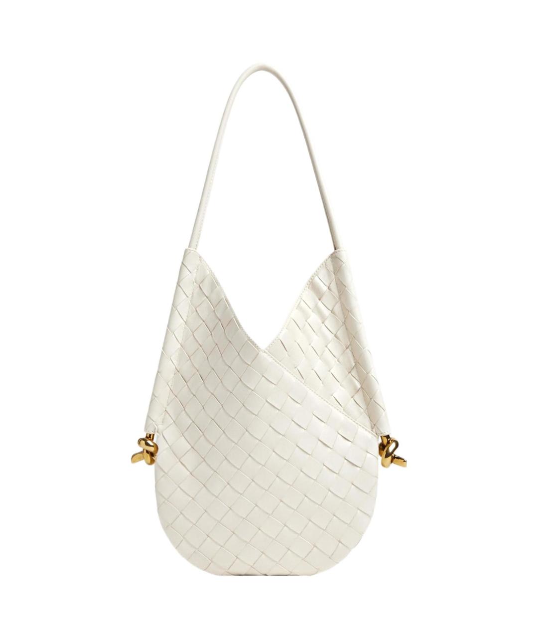 BOTTEGA VENETA Белая кожаная сумка через плечо, фото 1