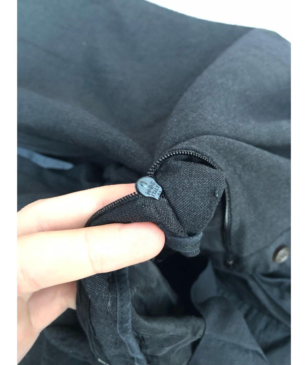 Castello d'Oro Антрацитовые шерстяные классические брюки, фото 5