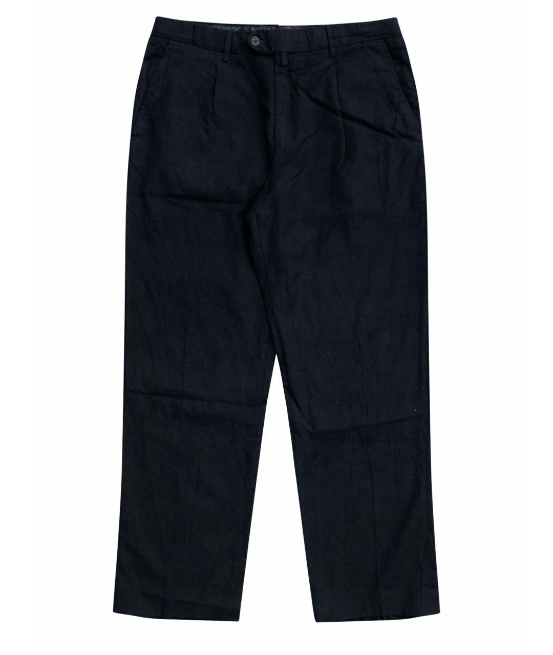 Castello d'Oro Антрацитовые шерстяные классические брюки, фото 1