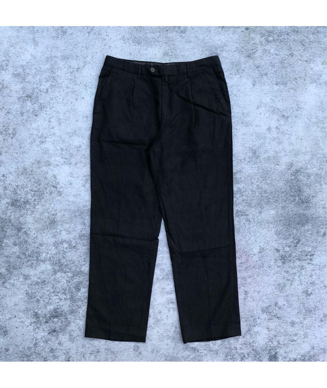 Castello d'Oro Антрацитовые шерстяные классические брюки, фото 8